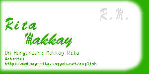 rita makkay business card